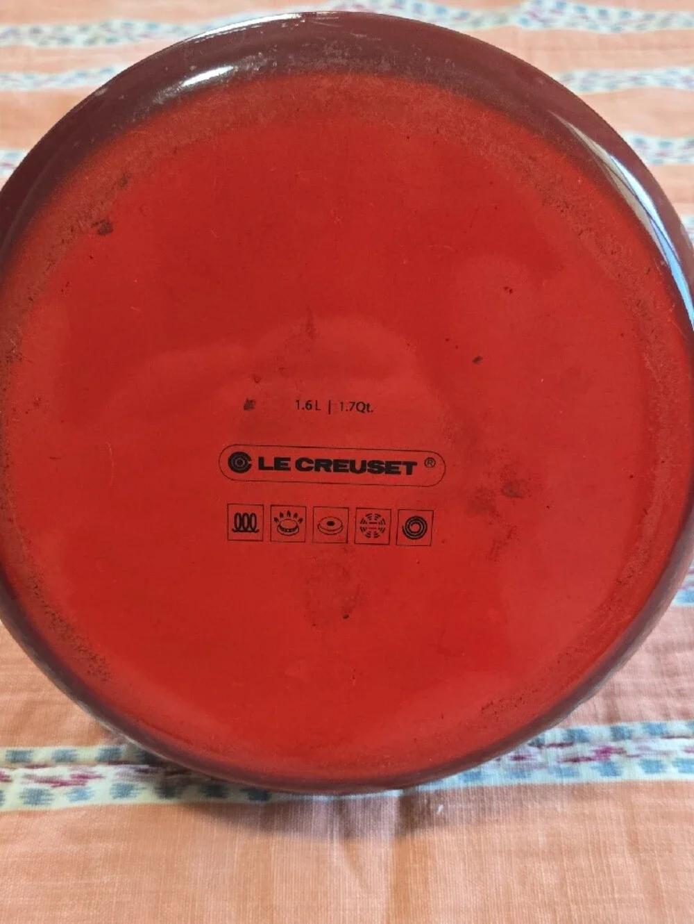 Le Creuset Red Enamel Classic Whistling Tea Kettle with Black Handle